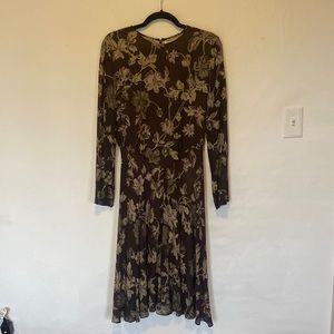 Vintage Calvin Klein Floral Silk Dress